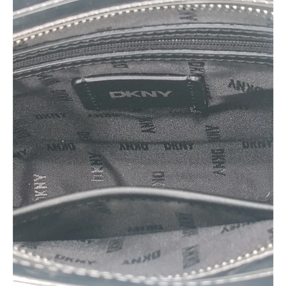 DKNY Bleeker East West Small Metallic Crossbody - Sliver - NWT - Picture 8 of 14